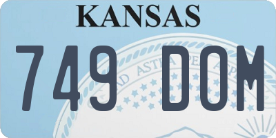 KS license plate 749DOM
