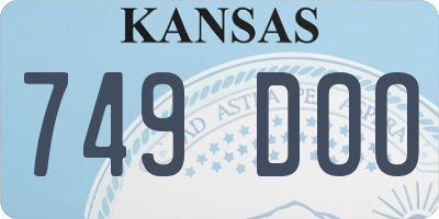 KS license plate 749DOO