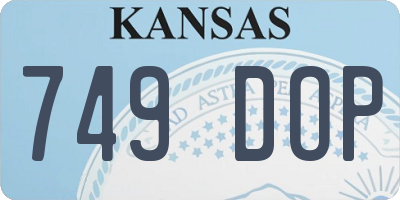 KS license plate 749DOP