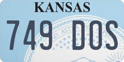 KS license plate 749DOS
