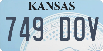 KS license plate 749DOV