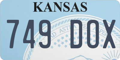 KS license plate 749DOX