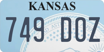 KS license plate 749DOZ