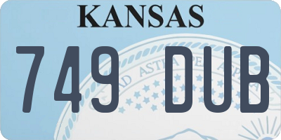 KS license plate 749DUB