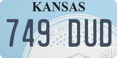 KS license plate 749DUD