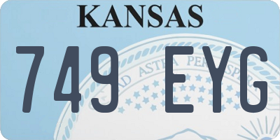 KS license plate 749EYG