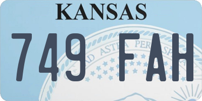 KS license plate 749FAH