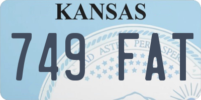 KS license plate 749FAT