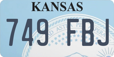 KS license plate 749FBJ