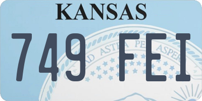 KS license plate 749FEI
