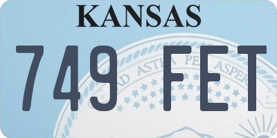 KS license plate 749FET