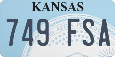 KS license plate 749FSA