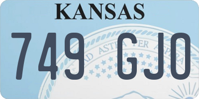 KS license plate 749GJO