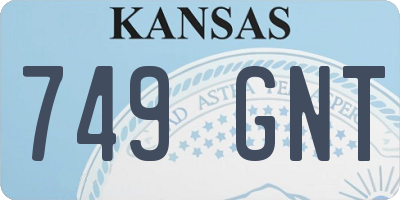 KS license plate 749GNT