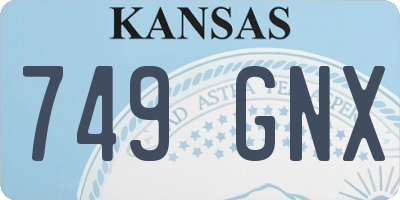 KS license plate 749GNX