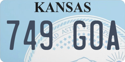KS license plate 749GOA