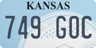 KS license plate 749GOC