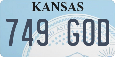 KS license plate 749GOD