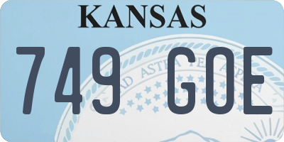 KS license plate 749GOE