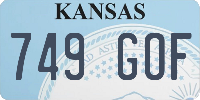 KS license plate 749GOF