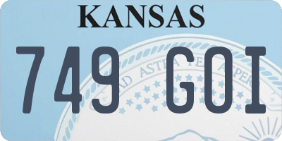 KS license plate 749GOI