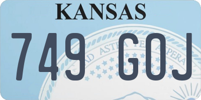 KS license plate 749GOJ