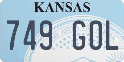 KS license plate 749GOL