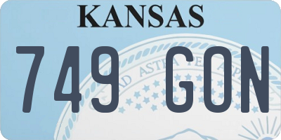 KS license plate 749GON