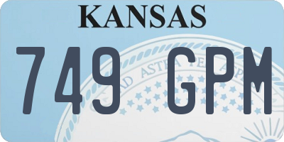 KS license plate 749GPM