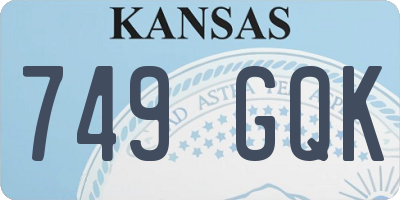 KS license plate 749GQK