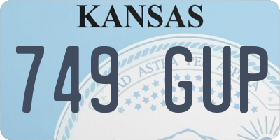 KS license plate 749GUP