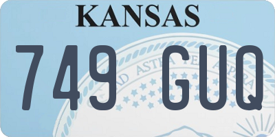 KS license plate 749GUQ
