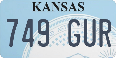 KS license plate 749GUR