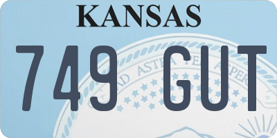 KS license plate 749GUT