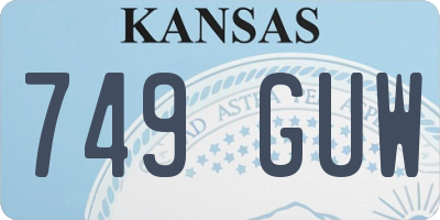 KS license plate 749GUW