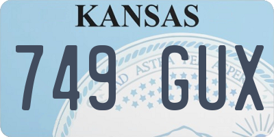 KS license plate 749GUX