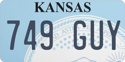 KS license plate 749GUY