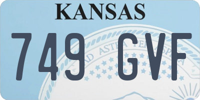 KS license plate 749GVF