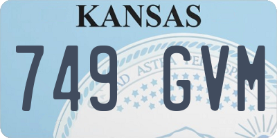 KS license plate 749GVM