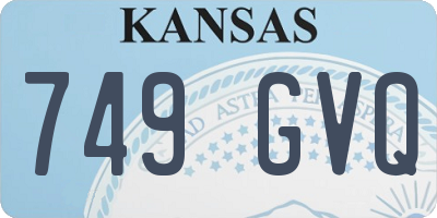 KS license plate 749GVQ