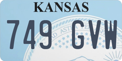 KS license plate 749GVW