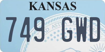KS license plate 749GWD