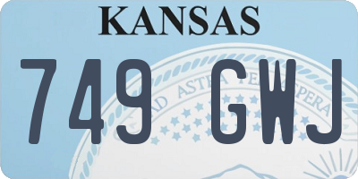 KS license plate 749GWJ