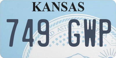 KS license plate 749GWP