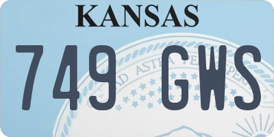 KS license plate 749GWS