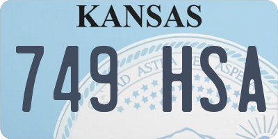 KS license plate 749HSA