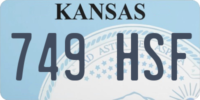 KS license plate 749HSF