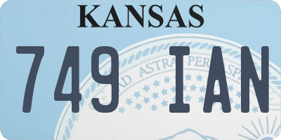 KS license plate 749IAN