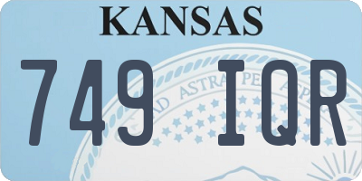 KS license plate 749IQR