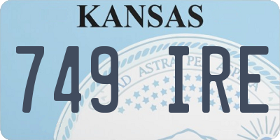 KS license plate 749IRE